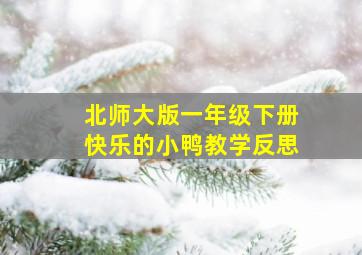 北师大版一年级下册快乐的小鸭教学反思