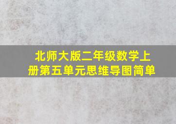 北师大版二年级数学上册第五单元思维导图简单