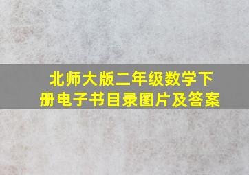 北师大版二年级数学下册电子书目录图片及答案