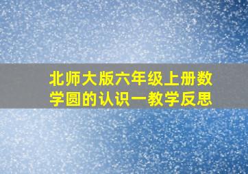 北师大版六年级上册数学圆的认识一教学反思