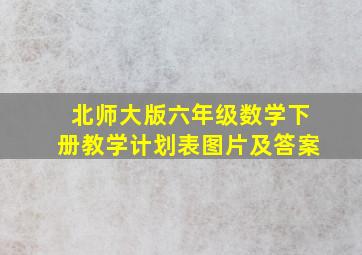 北师大版六年级数学下册教学计划表图片及答案