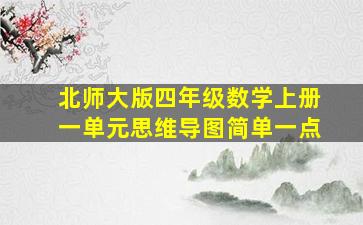 北师大版四年级数学上册一单元思维导图简单一点