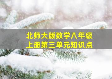 北师大版数学八年级上册第三单元知识点