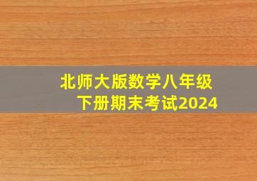 北师大版数学八年级下册期末考试2024