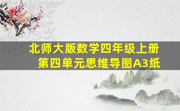 北师大版数学四年级上册第四单元思维导图A3纸