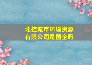 北控城市环境资源有限公司是国企吗