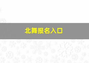 北舞报名入口