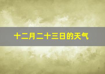 十二月二十三日的天气