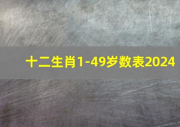 十二生肖1-49岁数表2024