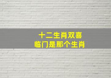 十二生肖双喜临门是那个生肖