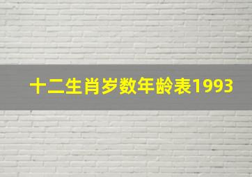 十二生肖岁数年龄表1993