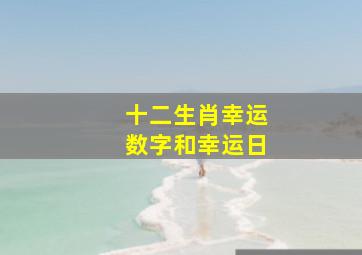 十二生肖幸运数字和幸运日