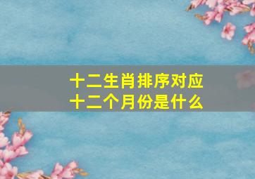 十二生肖排序对应十二个月份是什么