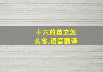 十六的英文怎么念,语音翻译