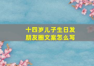 十四岁儿子生日发朋友圈文案怎么写