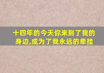 十四年的今天你来到了我的身边,成为了我永远的牵挂