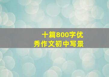 十篇800字优秀作文初中写景