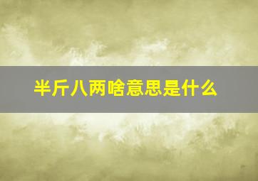 半斤八两啥意思是什么