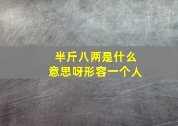 半斤八两是什么意思呀形容一个人