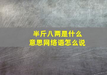 半斤八两是什么意思网络语怎么说