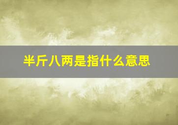 半斤八两是指什么意思