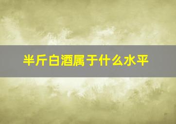 半斤白酒属于什么水平