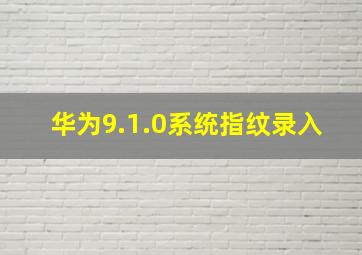 华为9.1.0系统指纹录入