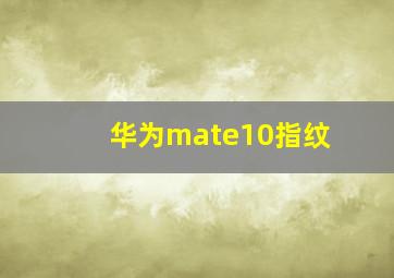 华为mate10指纹