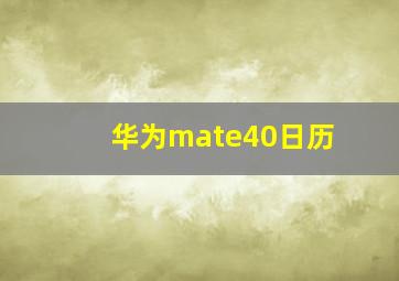 华为mate40日历