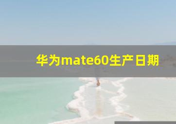 华为mate60生产日期