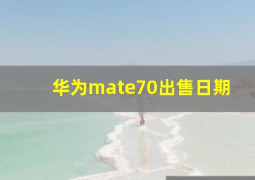 华为mate70出售日期