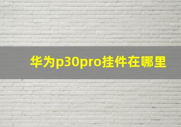 华为p30pro挂件在哪里