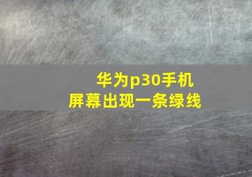 华为p30手机屏幕出现一条绿线