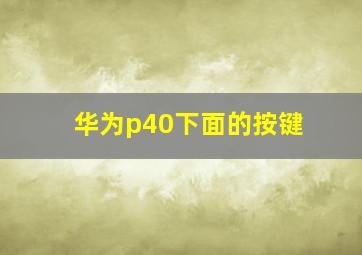 华为p40下面的按键