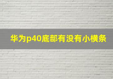 华为p40底部有没有小横条