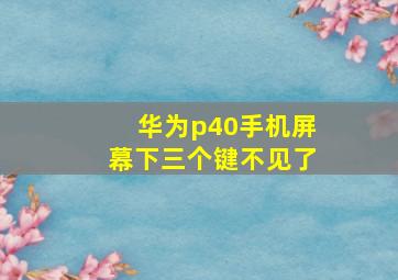 华为p40手机屏幕下三个键不见了