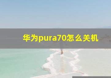 华为pura70怎么关机