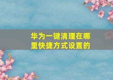 华为一键清理在哪里快捷方式设置的