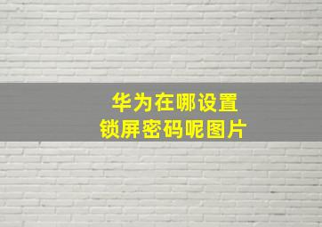 华为在哪设置锁屏密码呢图片