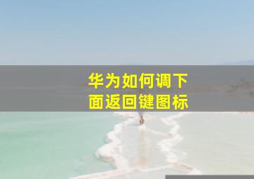 华为如何调下面返回键图标