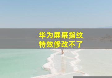 华为屏幕指纹特效修改不了