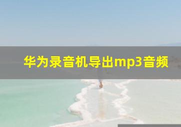 华为录音机导出mp3音频