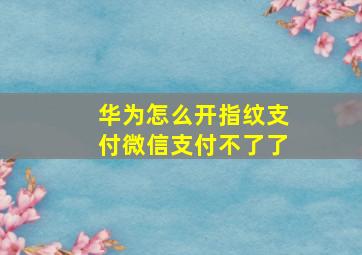 华为怎么开指纹支付微信支付不了了