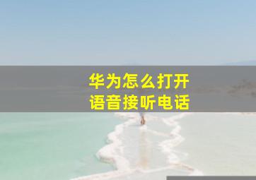 华为怎么打开语音接听电话