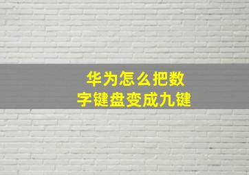 华为怎么把数字键盘变成九键