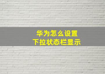 华为怎么设置下拉状态栏显示