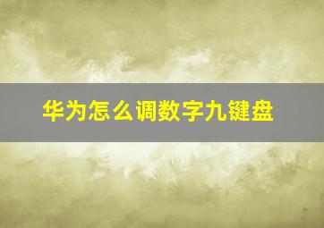 华为怎么调数字九键盘