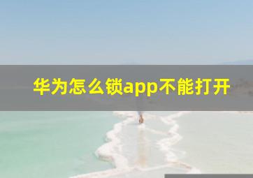 华为怎么锁app不能打开