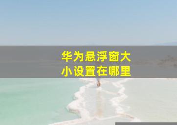 华为悬浮窗大小设置在哪里