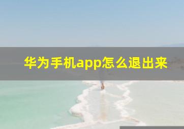 华为手机app怎么退出来